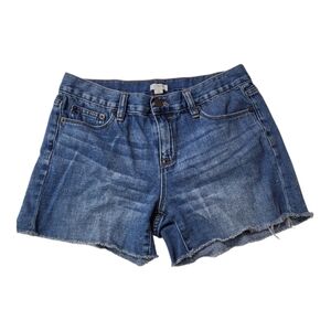 J Crew Shorts Cutoff Medium Wash Distresed Denim Raw Hem Womens Size 26